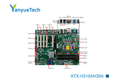 ATX-H310AH26A เมนบอร์ด ATX อุตสาหกรรม / เมนบอร์ด Intel Intel@ PCH H310 ชิป 2 LAN 6 COM 10 USB 7 สล็อต 5 PCI